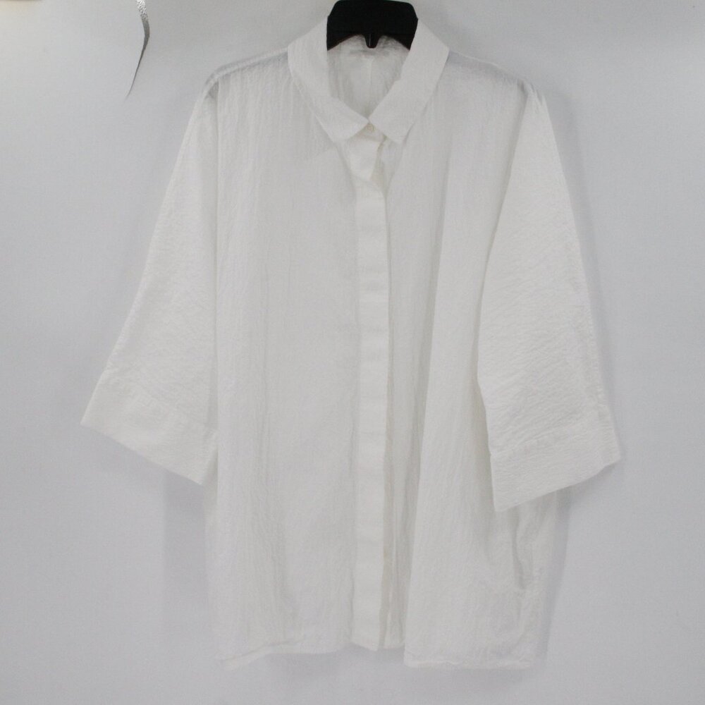 Classic White Button-Front Women's Shirt